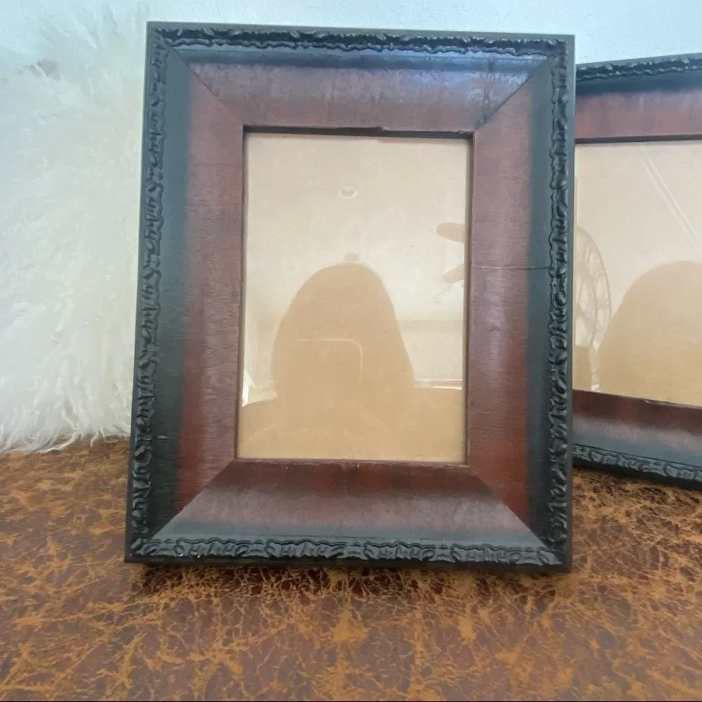 Ornate Picture Frames Traditional Antique Look Brown Black Photo Frame SET OF 2